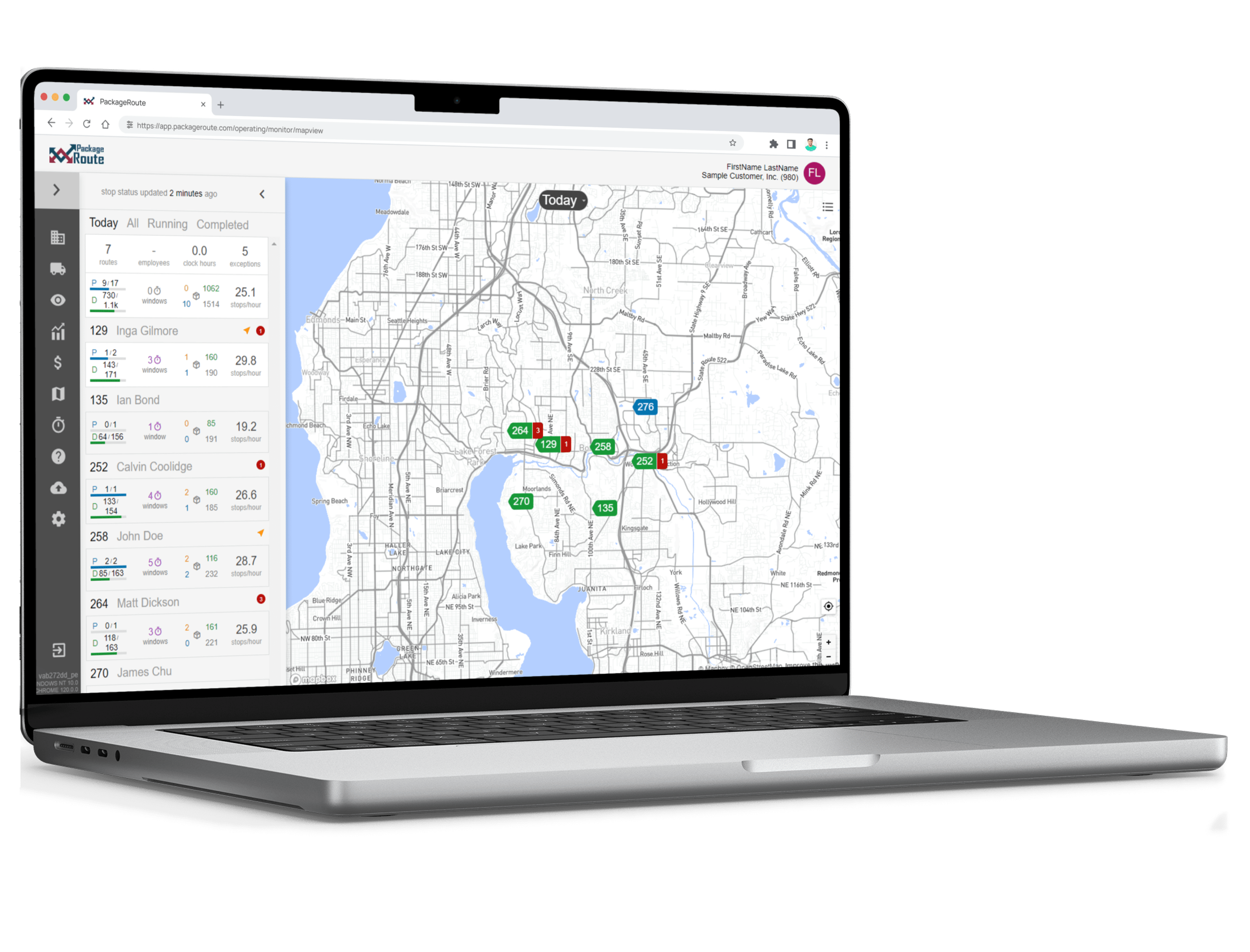 PackageRoute Live Data Tools
